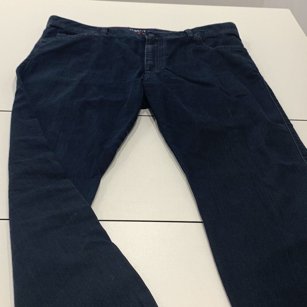 Alberto Jeans Men 38x34 T400 Stretch Denim Modern Fit Black Boot Cut